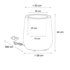 QAZQA Gartenbeleuchtung|Stehlampen Außen*Außenstehleuchte Blumentopf weiß IP44 - Blumentopf