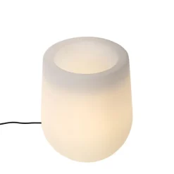 QAZQA Gartenbeleuchtung|Stehlampen Außen*Außenstehleuchte Blumentopf weiß IP44 - Blumentopf