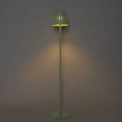 QAZQA Gartenbeleuchtung|Led-Außenleuchten*Außenstehleuchte grün inkl. LED 3-stufig dimmbar auf Solar - Ferre