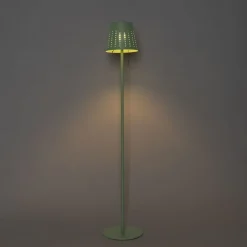 QAZQA Gartenbeleuchtung|Led-Außenleuchten*Außenstehleuchte grün inkl. LED 3-stufig dimmbar auf Solar - Ferre