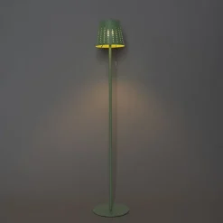 QAZQA Gartenbeleuchtung|Led-Außenleuchten*Außenstehleuchte grün inkl. LED 3-stufig dimmbar auf Solar - Ferre