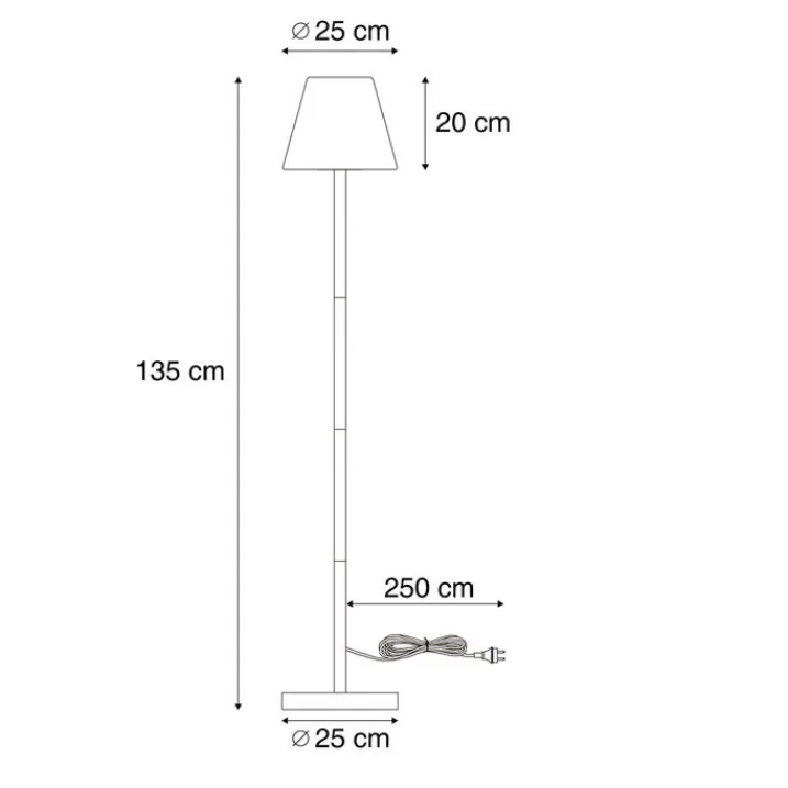 QAZQA Gartenbeleuchtung|Stehlampen Außen*Außenstehleuchte Grün mit weißem Schirm IP65 - Virginia