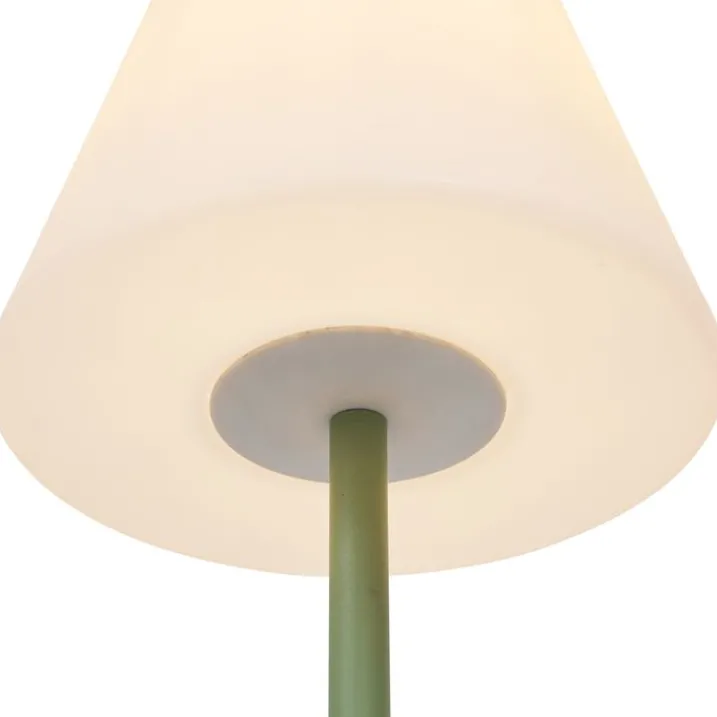 QAZQA Gartenbeleuchtung|Stehlampen Außen*Außenstehleuchte Grün mit weißem Schirm IP65 - Virginia