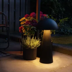 QAZQA Gartenbeleuchtung|Stehlampen Außen*Außenstehleuchte schwarz 65 cm - Pilz