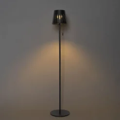 QAZQA Gartenbeleuchtung|Led-Außenleuchten*Außenstehleuchte schwarz inkl. LED 3-stufig dimmbar auf Solar - Ferre