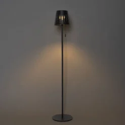 QAZQA Gartenbeleuchtung|Led-Außenleuchten*Außenstehleuchte schwarz inkl. LED 3-stufig dimmbar auf Solar - Ferre