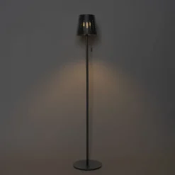 QAZQA Gartenbeleuchtung|Led-Außenleuchten*Außenstehleuchte schwarz inkl. LED 3-stufig dimmbar auf Solar - Ferre