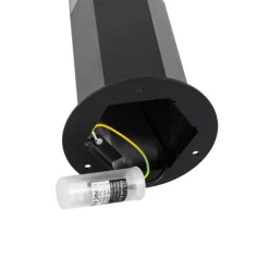 QAZQA Gartenbeleuchtung|Stehlampen Außen*Außen-Stehleuchte schwarz mit Rauchschirm sechseckig 30 cm - Denmark