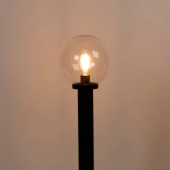 QAZQA Gartenbeleuchtung|Laternen Außen*Außenstehleuchte schwarz mit klarer Kugel 100 cm IP44 - Sfera