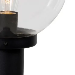 QAZQA Gartenbeleuchtung|Laternen Außen*Außenstehleuchte schwarz mit klarer Kugel 100 cm IP44 - Sfera