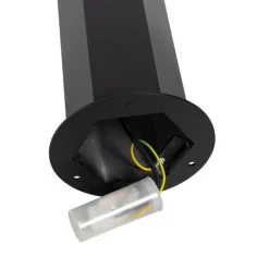 QAZQA Gartenbeleuchtung|Stehlampen Außen*Außen-Stehleuchte schwarz mit Rauchschirm sechseckig 70 cm - Denmark