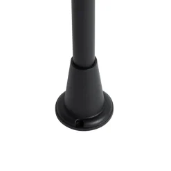 QAZQA Gartenbeleuchtung|Laternen Außen*Außen-Stehleuchte schwarz mit geriffeltem Glas 100 cm IP44 - Charlois Ribbed