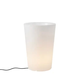 QAZQA Gartenbeleuchtung|Stehlampen Außen*Außenstehleuchte weiß 60 cm Blumentopf IP44 - Verano