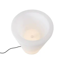 QAZQA Gartenbeleuchtung|Stehlampen Außen*Außenstehleuchte weiß 60 cm Blumentopf IP44 - Verano