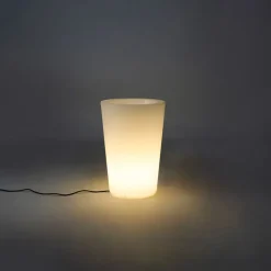 QAZQA Gartenbeleuchtung|Stehlampen Außen*Außenstehleuchte weiß 60 cm Blumentopf IP44 - Verano