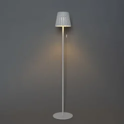 QAZQA Gartenbeleuchtung|Led-Außenleuchten*Außenstehleuchte weiß inkl. LED 3-stufig dimmbar auf Solar - Ferre