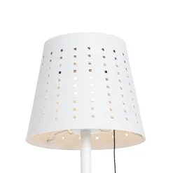 QAZQA Gartenbeleuchtung|Led-Außenleuchten*Außenstehleuchte weiß inkl. LED 3-stufig dimmbar auf Solar - Ferre