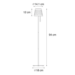 QAZQA Gartenbeleuchtung|Led-Außenleuchten*Außenstehleuchte weiß inkl. LED 3-stufig dimmbar auf Solar - Ferre