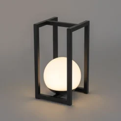 QAZQA Gartenbeleuchtung|Led-Außenleuchten*Außen-Tischleuchte Schwarz inkl. wiederaufladbare LED mit Touchsensor - Nowi