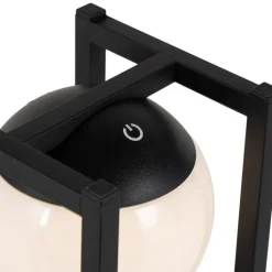 QAZQA Gartenbeleuchtung|Led-Außenleuchten*Außen-Tischleuchte Schwarz inkl. wiederaufladbare LED mit Touchsensor - Nowi