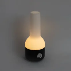 QAZQA Gartenbeleuchtung|Led-Außenleuchten*Außen-Tischleuchte Schwarz-Weiß mit wiederaufladbarem LED IP44 - Haard