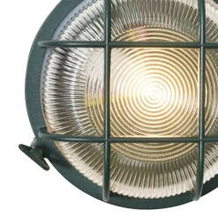 QAZQA Gartenbeleuchtung|Außenwandleuchten*Außenwand- und Deckenleuchte Dunkelgrün Rund IP44 - Noutica