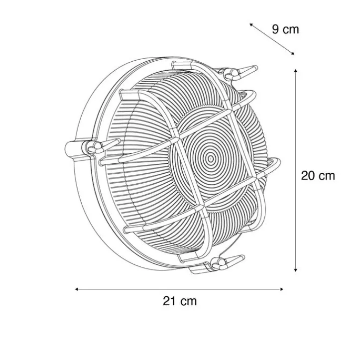 QAZQA Gartenbeleuchtung|Außenwandleuchten*Außenwand- und Deckenleuchte Dunkelgrün Rund IP44 - Noutica