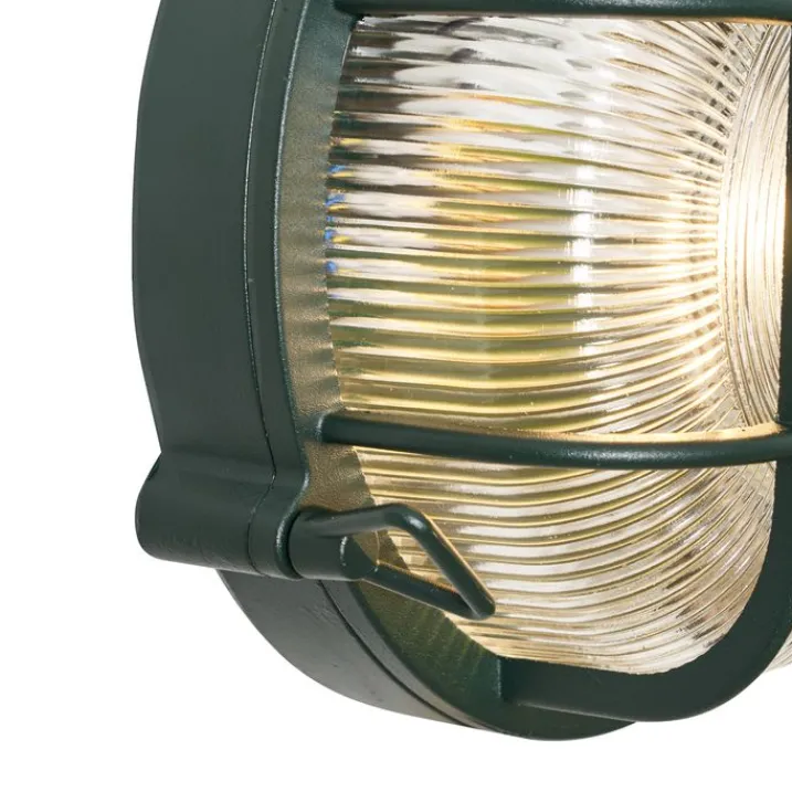 QAZQA Gartenbeleuchtung|Außenwandleuchten*Außenwand- und Deckenleuchte Dunkelgrün Rund IP44 - Noutica