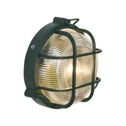 QAZQA Gartenbeleuchtung|Außenwandleuchten*Außenwand- und Deckenleuchte Dunkelgrün Rund IP44 - Noutica