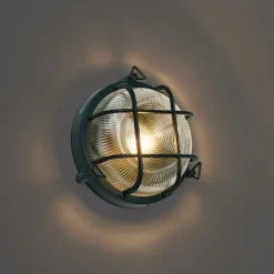 QAZQA Gartenbeleuchtung|Außenwandleuchten*Außenwand- und Deckenleuchte Dunkelgrün Rund IP44 - Noutica