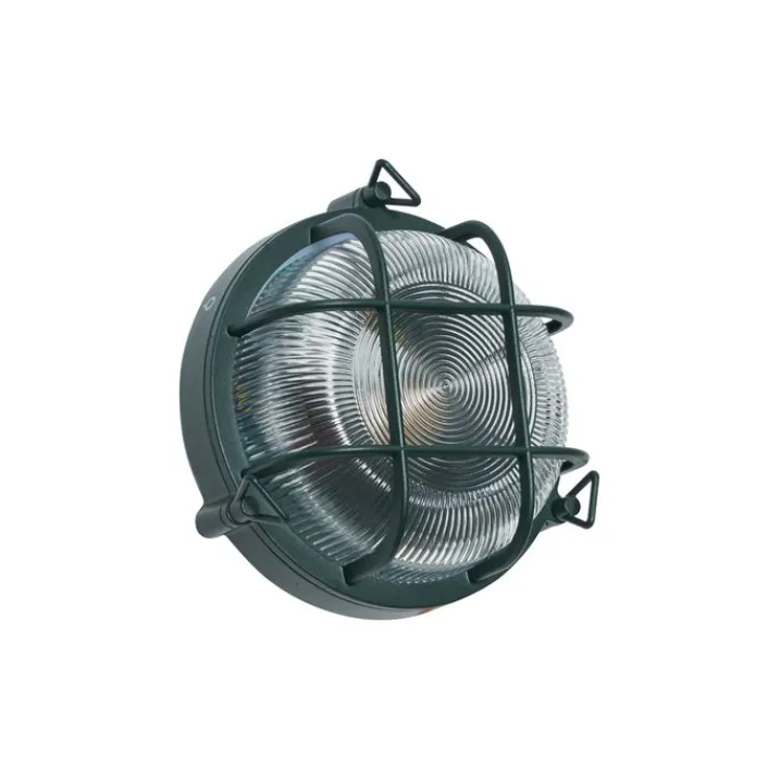 QAZQA Gartenbeleuchtung|Außenwandleuchten*Außenwand- und Deckenleuchte Dunkelgrün Rund IP44 - Noutica