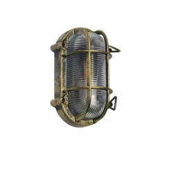 QAZQA Gartenbeleuchtung|Außenwandleuchten*Außenwand- und Deckenleuchte Antikgold Oval IP44 - Noutica