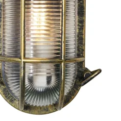 QAZQA Gartenbeleuchtung|Außenwandleuchten*Außenwand- und Deckenleuchte Antikgold Oval IP44 - Noutica