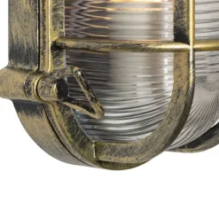 QAZQA Gartenbeleuchtung|Außenwandleuchten*Außenwand- und Deckenleuchte Antikgold Oval IP44 - Noutica