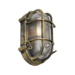 QAZQA Gartenbeleuchtung|Außenwandleuchten*Außenwand- und Deckenleuchte Antikgold Oval IP44 - Noutica