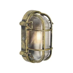 QAZQA Gartenbeleuchtung|Außenwandleuchten*Außenwand- und Deckenleuchte Antikgold Oval IP44 - Noutica