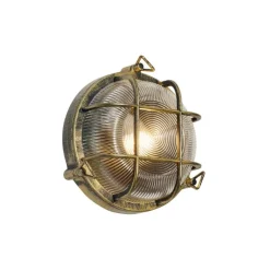 QAZQA Gartenbeleuchtung|Außenwandleuchten*Außenwand- und Deckenleuchte Antikgold Rund IP44 - Noutica