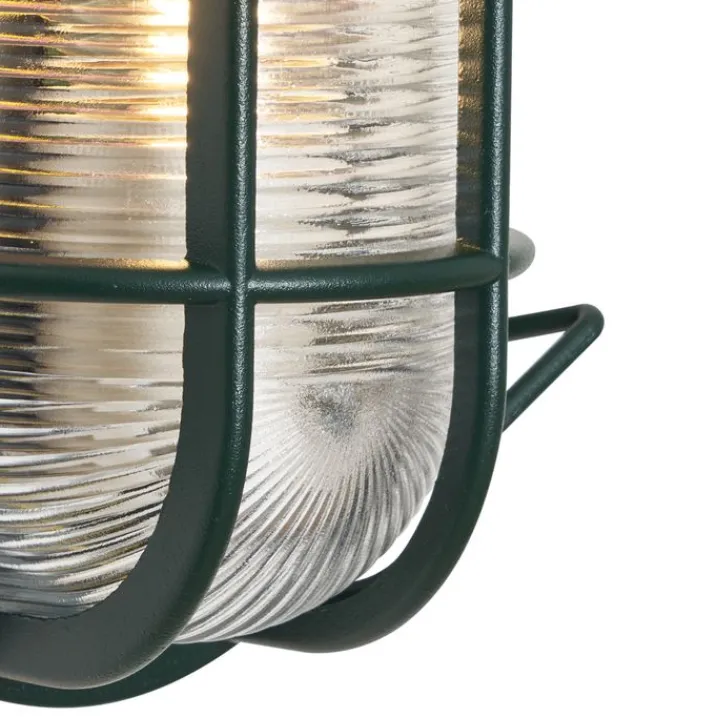 QAZQA Gartenbeleuchtung|Außenwandleuchten*Außenwand- und Deckenleuchte Dunkelgrün Oval IP44 - Noutica