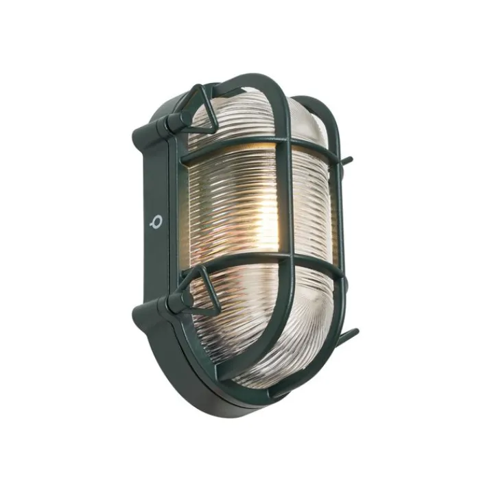 QAZQA Gartenbeleuchtung|Außenwandleuchten*Außenwand- und Deckenleuchte Dunkelgrün Oval IP44 - Noutica