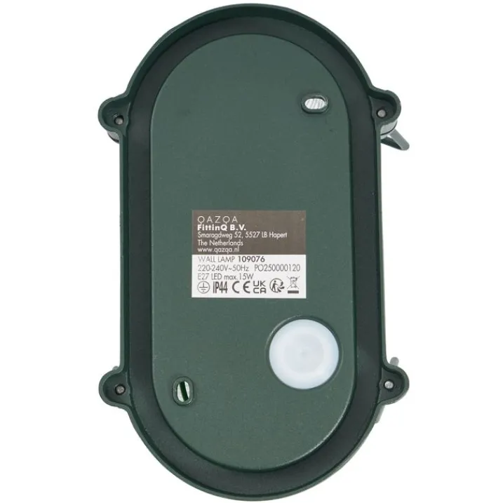 QAZQA Gartenbeleuchtung|Außenwandleuchten*Außenwand- und Deckenleuchte Dunkelgrün Oval IP44 - Noutica