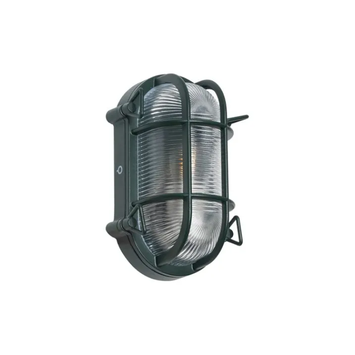 QAZQA Gartenbeleuchtung|Außenwandleuchten*Außenwand- und Deckenleuchte Dunkelgrün Oval IP44 - Noutica