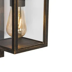 QAZQA Gartenbeleuchtung|Außenleuchten Mit Sensor*Außenwandlaterne Antikgold mit Bewegungssensor IP44 - Charlois