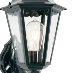 QAZQA Außenleuchten Mit Sensor|Außenwandleuchten*Außenwandlaterne dunkelgrün mit Bewegungsmelder IP44 - New Orleans up