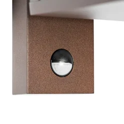 QAZQA Gartenbeleuchtung|Außenleuchten Mit Sensor*Außenwandlaterne rostbraun mit Bewegungssensor IP44 - Charlois