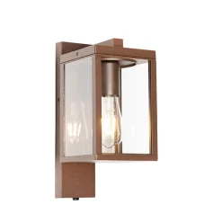 QAZQA Gartenbeleuchtung|Außenleuchten Mit Sensor*Außenwandlaterne rostbraun mit Hell-Dunkel-Sensor IP44 - Charlois