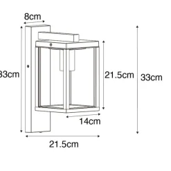 QAZQA Gartenbeleuchtung|Außenleuchten Mit Sensor*Außenwandlaterne rostbraun mit Hell-Dunkel-Sensor IP44 - Charlois