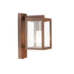 QAZQA Gartenbeleuchtung|Außenleuchten Mit Sensor*Außenwandlaterne rostbraun mit Hell-Dunkel-Sensor IP44 - Charlois