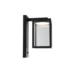 QAZQA Gartenbeleuchtung|Led-Außenleuchten*Außenwandlaterne schwarz inkl. LED-Bewegungsmelder - Ferdinand