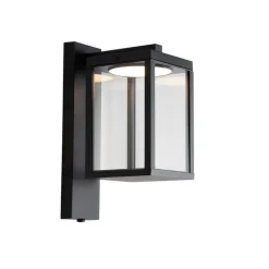 QAZQA Gartenbeleuchtung|Led-Außenleuchten*Außenwandlaterne schwarz inkl. LED und Dämmerungssensor - Ferdinand