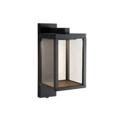 QAZQA Gartenbeleuchtung|Led-Außenleuchten*Außenwandlaterne schwarz inkl. LED und Dämmerungssensor - Ferdinand